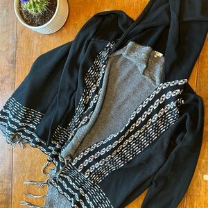 Rip Curl Black and White Knit Hooded Sweater